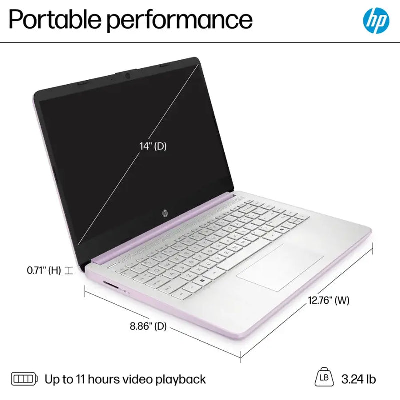 HP-14" Intel N1500 Laptop (4GB RAM 128GB STORAGE) - DQ6014DX