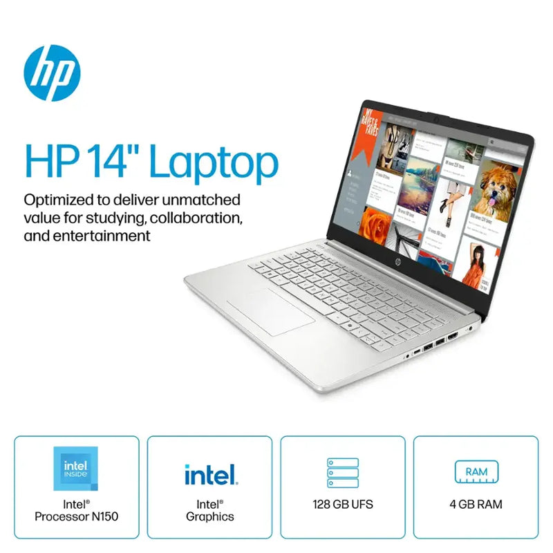 HP-14" Intel N1500 Laptop (4GB RAM 128GB STORAGE) - DQ6011DX