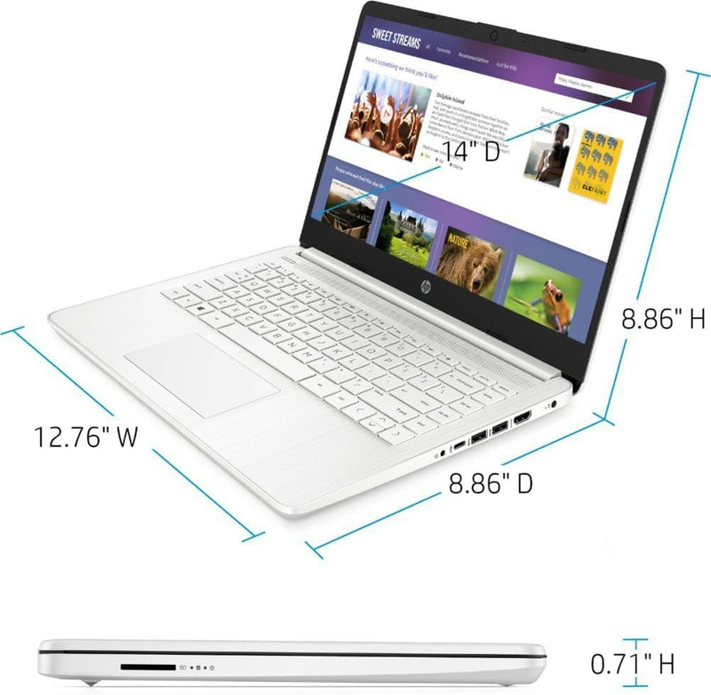 HP 14" LED Display Intel Celeron Laptop N4500 (4GB RAM 64GB eMMC) - DQ3000DX