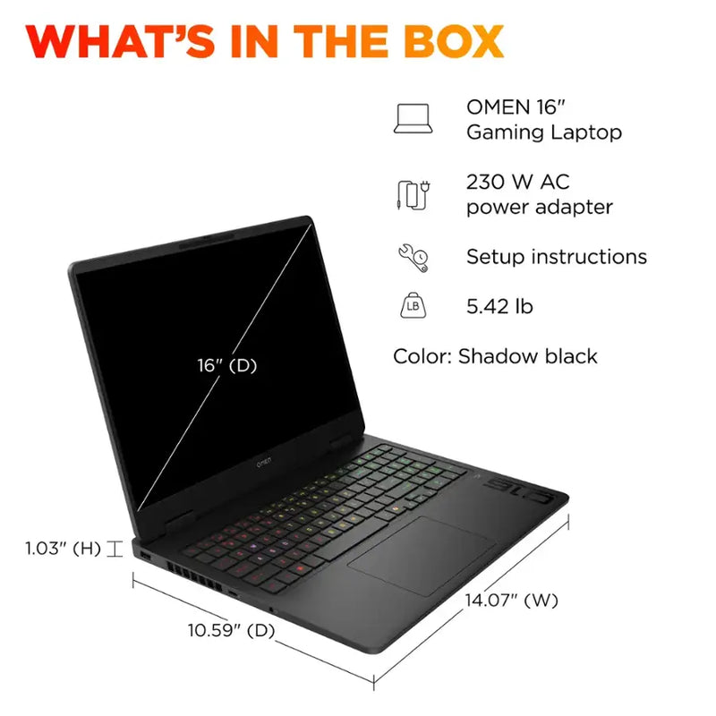 HP OMEN 16" 2K 144Hz AMD Ryzen 9 Gaming Laptop (32GB RAM 1TB SSD) - AP0053DX