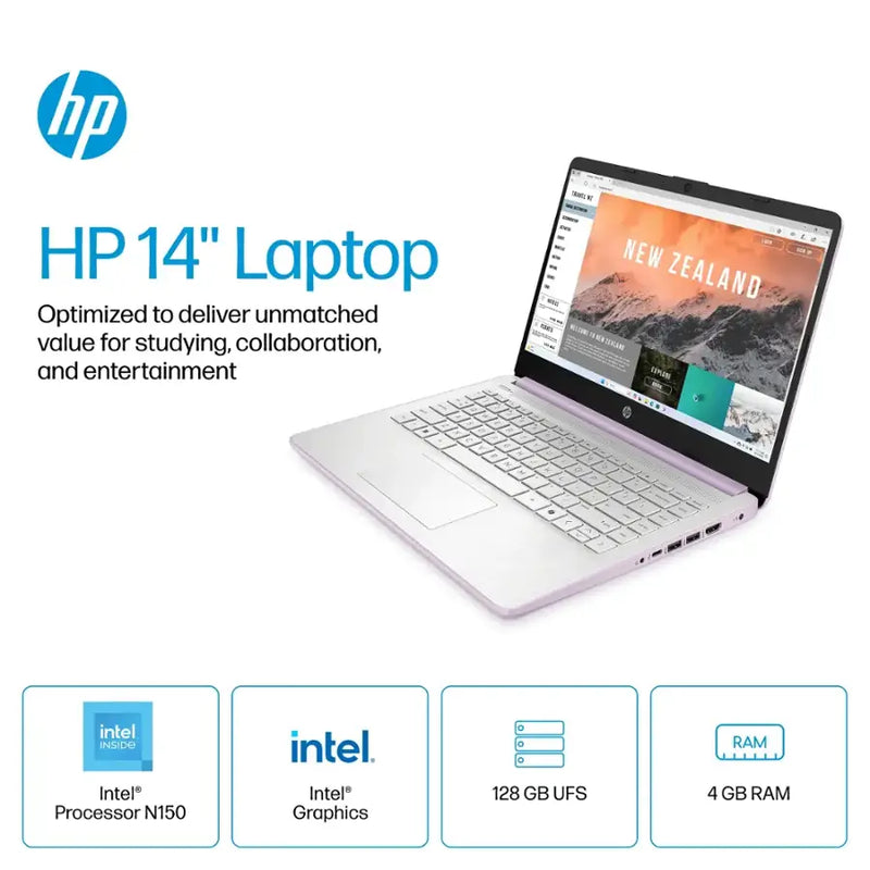 HP-14" Intel N1500 Laptop (4GB RAM 128GB STORAGE) - DQ6014DX
