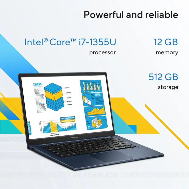 ASUS Vivobook Intel Core i7 Laptop (12GB RAM 512GB SSD STORAGE)