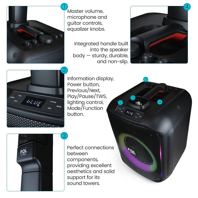 FOL T868 WIRELESS SPEAKER WITH SOUND TOWER