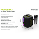 HOPESTAR PARTY 500 SPEAKER