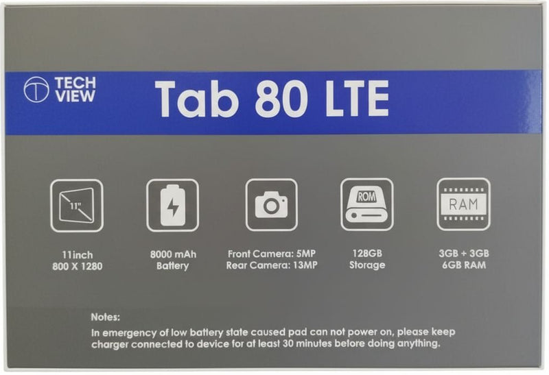 TECHVIEW TAB 80 LTE PHABLET (6GB RAM 128GB STORAGE)