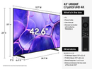 SAMSUNG 43" Class Crystal UHD U8000F 4K Smart TV (2025)