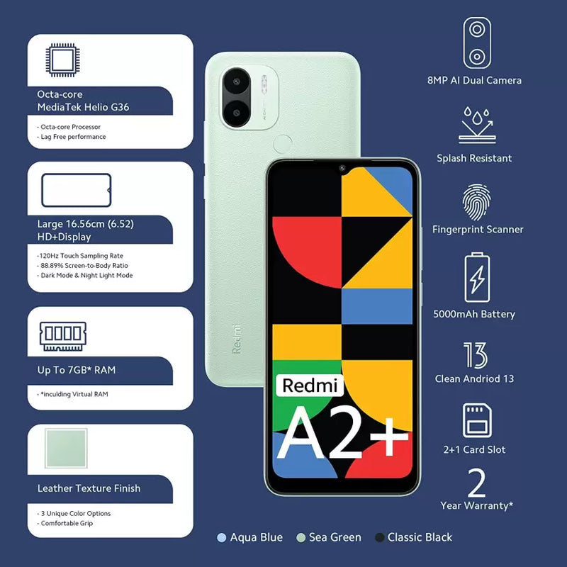 REDMI A2+ (2GB RAM 32GB STORAGE)