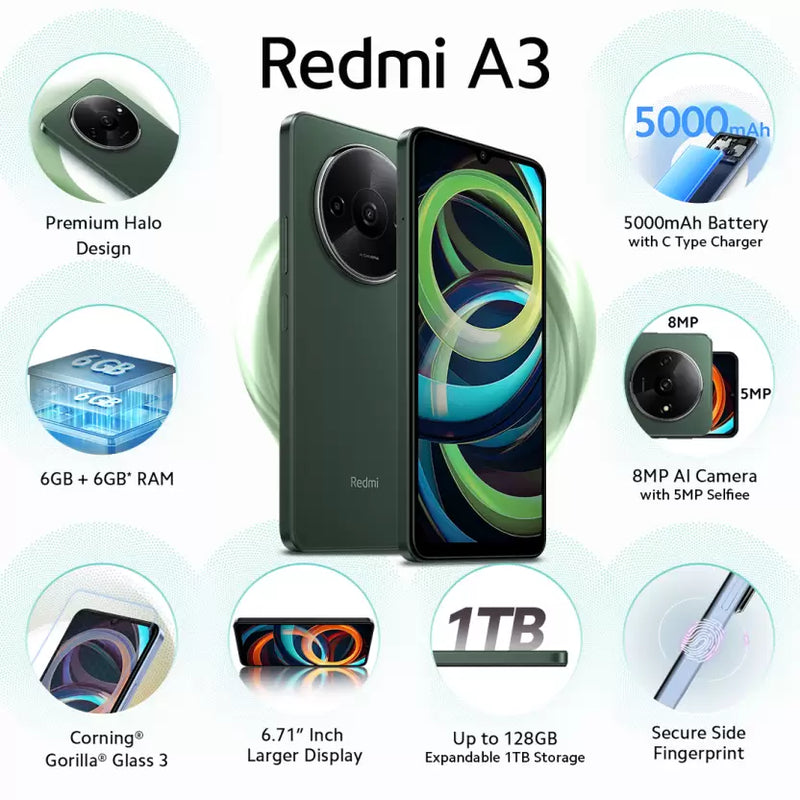 XIAOMI REDMI A3 (6GB RAM 128 STORAGE)