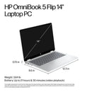 HP OmniBook 5 Flip 2-in-1 14" Intel Core 7 2K Touch-Screen Laptop (16GB RAM 512GB SSD) - FP0023DX