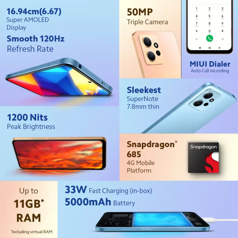 REDMI NOTE 12 (4GB RAM 128GB STORAGE)