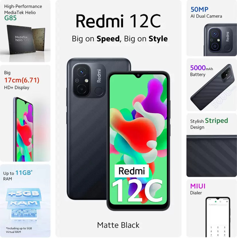 REDMI 12C (3GB RAM 64GB STORAGE)