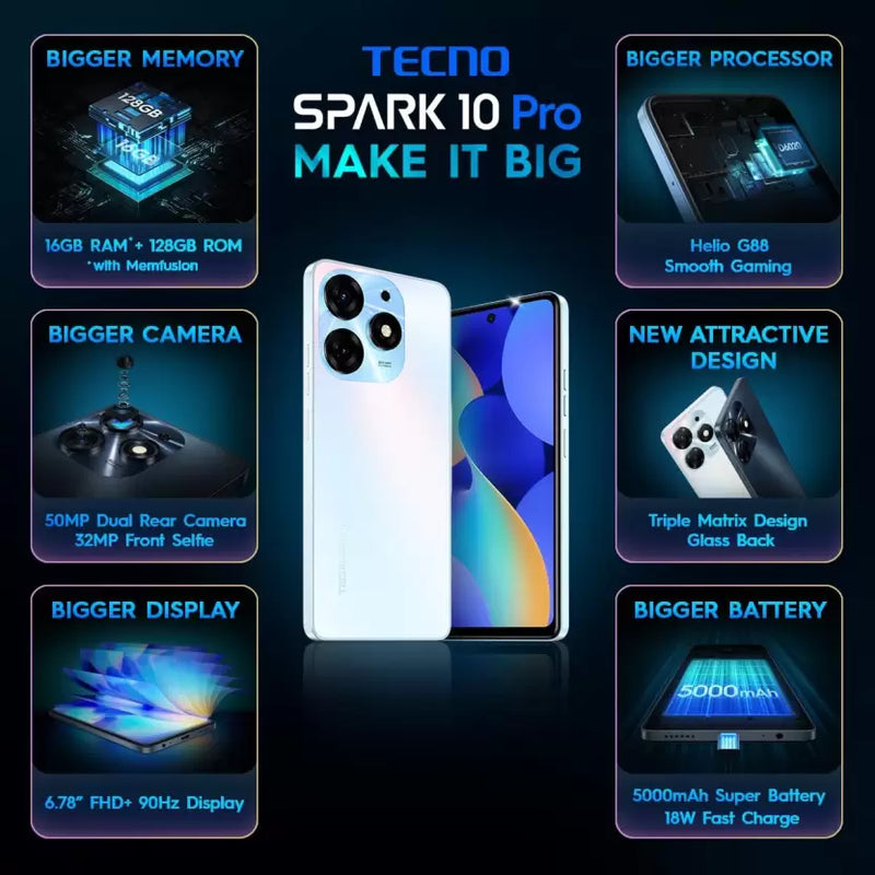 TECNO SPARK 10 PRO (8GB RAM 128GB STORAGE)