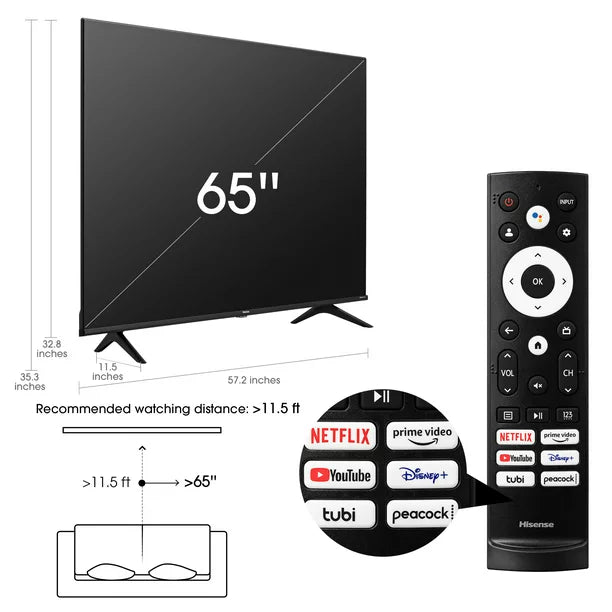 Hisense 50" Class A6 Series LED 4K UHD Smart Google TV - 50A6H SAMTRONIX