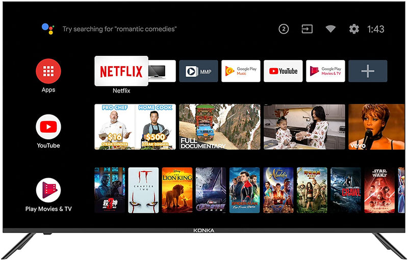 KONKA 65" Class U5 Series 4K Ultra HD Smart Android TV and Voice Remote - 65U55A SAMTRONIX